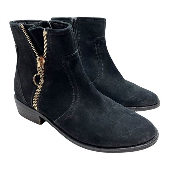 STEVE MADDEN CHANCES Genuine Leather Exposed Zipper Ankle Boots Booties sz 8 - Picture 1 of 16